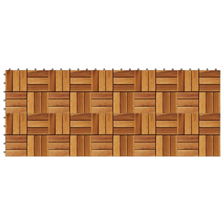 10 pcs Acacia Decking Tiles 30 x 30 cm - Giant Lobelia