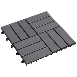 vidaXL Decking Tiles 10 pcs Grey Wash 30x30 cm Solid Acacia Wood - Giant Lobelia