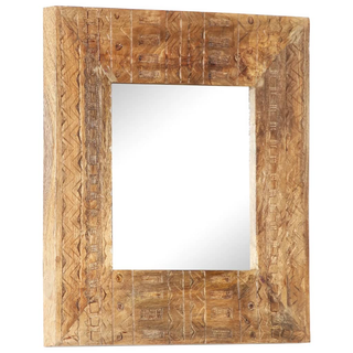 vidaXL Hand-Carved Mirror 50x50x2.5 cm Solid Mango Wood - Giant Lobelia