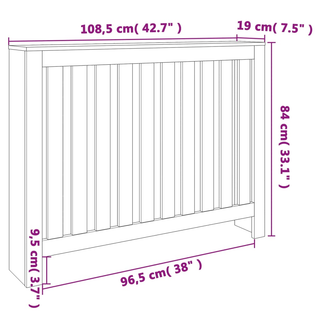 vidaXL Radiator Cover Wax Brown 108.5x19x84 cm Solid Wood Pine - Giant Lobelia