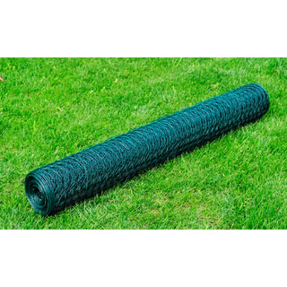 vidaXL Chicken Wire Fence Galvanised with PVC Coating 25x0.5 m Green - Giant Lobelia