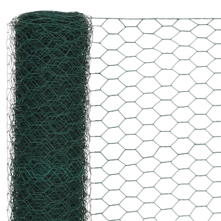 Chicken Wire Fence Steel with PVC Coating 25x1.2 m Green - Giant Lobelia