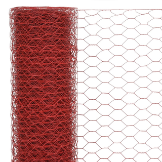 Chicken Wire Fence Steel with PVC Coating 25x1.5 m Red - Giant Lobelia