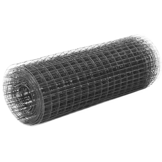 Chicken Wire Fence Steel with PVC Coating 25x0.5 m Grey - Giant Lobelia