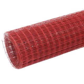 Chicken Wire Fence Steel with PVC Coating 25x1.5 m Red - Giant Lobelia