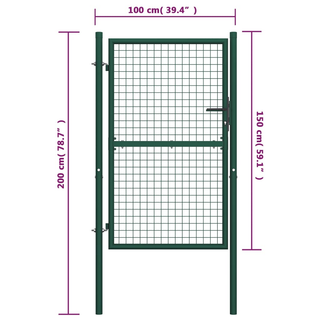 Fence Gate Steel 100x150 cm Green - Giant Lobelia