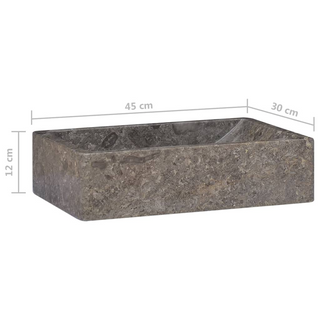 vidaXL Sink 45x30x12 cm Marble High Gloss Grey - Giant Lobelia