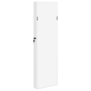 Mirror Jewellery Cabinet Wall Mounted White 30x8.5x106 cm - Giant Lobelia