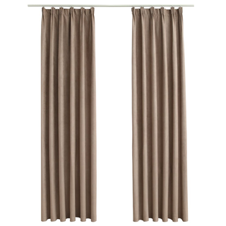 Blackout Curtains with Hooks 2 pcs Taupe 140x245 cm - Giant Lobelia