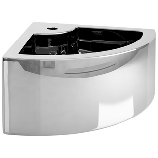 Wash Basin with Overflow 45x32x12.5 cm Ceramic Silver - Giant Lobelia