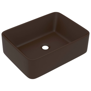 vidaXL Luxury Wash Basin Matt Dark Brown 41x30x12 cm Ceramic - Giant Lobelia