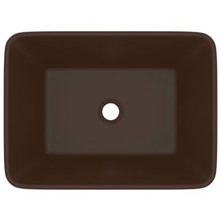 vidaXL Luxury Wash Basin Matt Dark Brown 41x30x12 cm Ceramic - Giant Lobelia