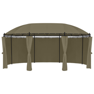 Gazebo with Curtains 520x349x255 cm Taupe 180 g/m² - Giant Lobelia