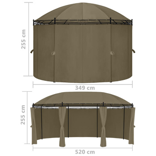 Gazebo with Curtains 520x349x255 cm Taupe 180 g/m² - Giant Lobelia