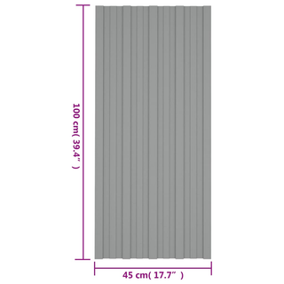 vidaXL Roof Panels 36 pcs Galvanised Steel Grey 100x45 cm - Giant Lobelia