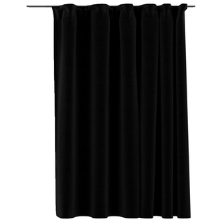 vidaXL Linen-Look Blackout Curtains with Hooks Black 290x245 cm - Giant Lobelia