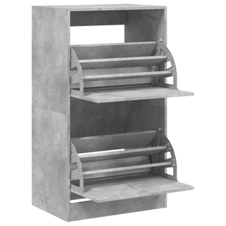 vidaXL Shoe Cabinet with 2 Flip-Drawers Concrete Grey 60x42x108 cm - Giant Lobelia