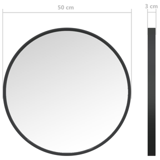 vidaXL Wall Mirror Black 50 cm - Giant Lobelia