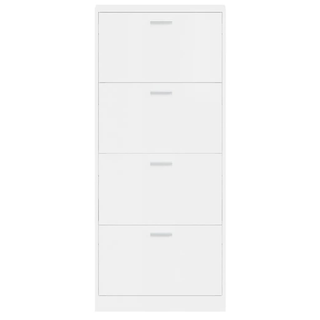 vidaXL Shoe Cabinet High Gloss White 59x17x150 cm Engineered Wood - Giant Lobelia