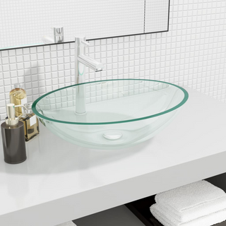 Basin Glass 50x37x14 cm Transparent - Giant Lobelia