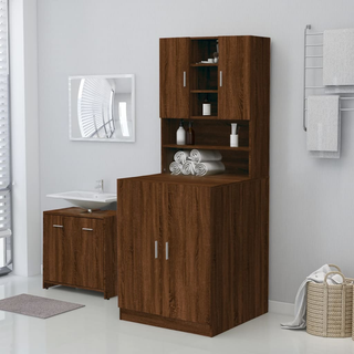 Washing Machine Cabinet Brown Oak 71x71.5x91.5 cm - Giant Lobelia