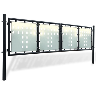 Black Double Door Fence Gate 300 x 125 cm - Giant Lobelia