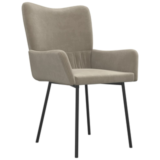 vidaXL Dining Chairs 2 pcs Light Grey Velvet - Giant Lobelia