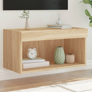 TV Cabinet with LED Lights Sonoma Oak 60x30x30 cm - Giant Lobelia