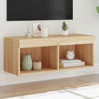 vidaXL TV Cabinet with LED Lights Sonoma Oak 80x30x30 cm - Giant Lobelia