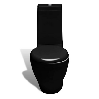 Black Ceramic Toilet & Bidet Set - Giant Lobelia