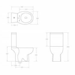 WC Ceramic Toilet Bathroom Round Toilet Bottom Water Flow Black - Giant Lobelia