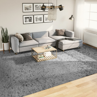 Shaggy Rug PAMPLONA High Pile Modern Grey 300x400 cm - Giant Lobelia