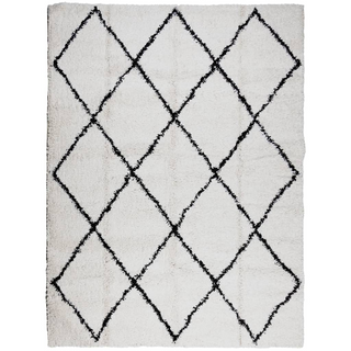 vidaXL Shaggy Rug PAMPLONA High Pile Modern Cream and Black 300x400 cm - Giant Lobelia