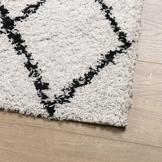 vidaXL Shaggy Rug PAMPLONA High Pile Modern Cream and Black 240x340 cm - Giant Lobelia