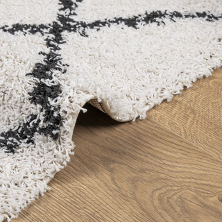 vidaXL Shaggy Rug PAMPLONA High Pile Modern Cream and Black 240x340 cm - Giant Lobelia