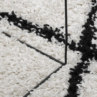 vidaXL Shaggy Rug PAMPLONA High Pile Modern Cream and Black 240x340 cm - Giant Lobelia