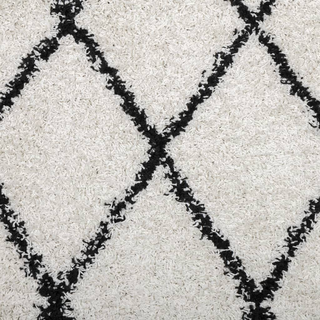 vidaXL Shaggy Rug PAMPLONA High Pile Modern Cream and Black 240x340 cm - Giant Lobelia