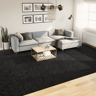 vidaXL Shaggy Rug PAMPLONA High Pile Modern Black 300x400 cm - Giant Lobelia