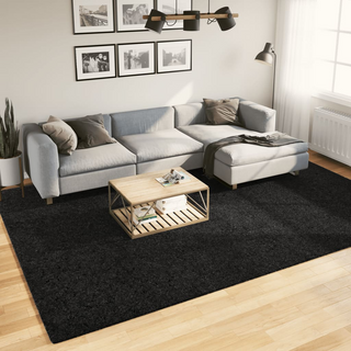 Shaggy Rug PAMPLONA High Pile Modern Black 240x340 cm - Giant Lobelia