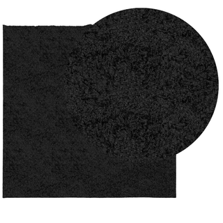 vidaXL Shaggy Rug PAMPLONA High Pile Modern Black 240x240 cm - Giant Lobelia