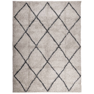 Shaggy Rug PAMPLONA High Pile Modern Beige and Anthracite 300x400 cm - Giant Lobelia