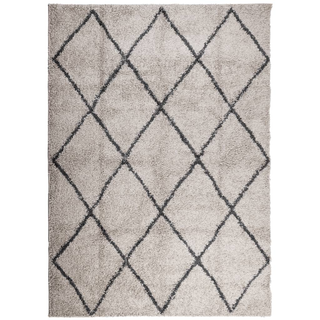 vidaXL Shaggy Rug PAMPLONA High Pile Modern Beige and Anthracite 240x340 cm - Giant Lobelia