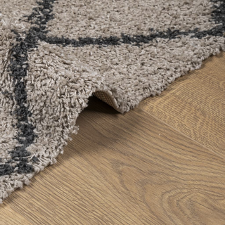 vidaXL Shaggy Rug PAMPLONA High Pile Modern Beige and Anthracite 240x340 cm - Giant Lobelia