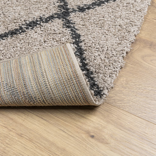 vidaXL Shaggy Rug PAMPLONA High Pile Modern Beige and Anthracite 200x280 cm - Giant Lobelia