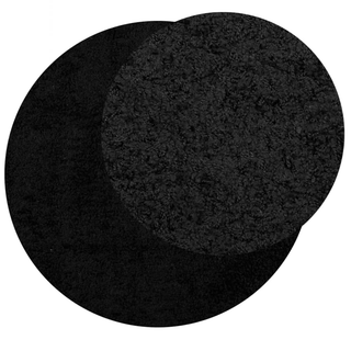 vidaXL Shaggy Rug PAMPLONA High Pile Modern Black Ø 240 cm - Giant Lobelia