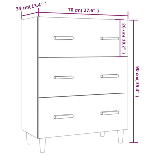 vidaXL Sideboard White 70x34x90 cm Engineered Wood - Giant Lobelia