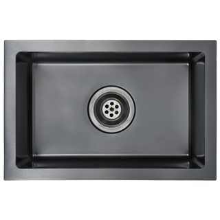 vidaXL Handmade Kitchen Sink Black Stainless Steel - Giant Lobelia