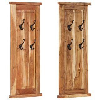 Coat Racks 2 pcs Solid Wood Acacia 38x100 cm - Giant Lobelia