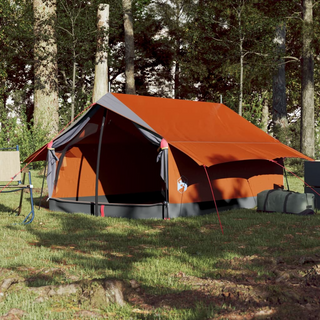 Camping Tent 2-Person Grey and Orange Waterproof - Giant Lobelia