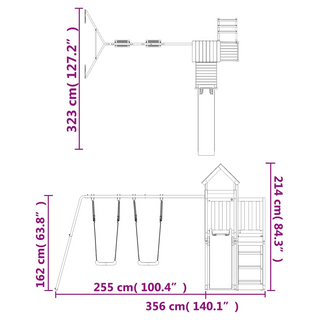 Outdoor Playset Solid Wood Pine - Giant Lobelia